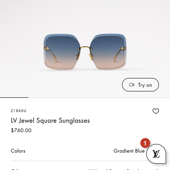LV Jewel Square Sunglasses - Picture 4 of 7